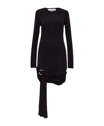 Jw Anderson J. W. Anderson Draped Black Dress With Side Knot