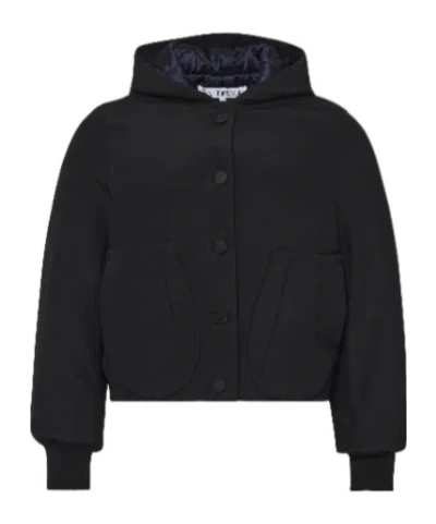 Jw Anderson Long-sleeved Hooded Sweatshirt In Black