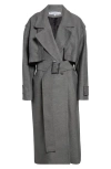 Jw Anderson Longline Trench Coat In Grey