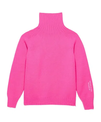 Jw Anderson Roll-neck Ribbed-trim Sweater In Pink