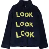 Jw Anderson Look Look Look Zip Front Jacket In Navy