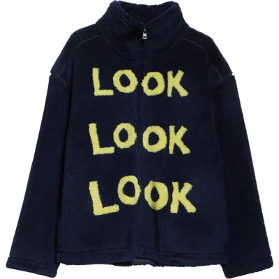 Jw Anderson Look Look Look Zip Front Jacket In Blue
