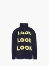 Jw Anderson Look-intarsia Zip-front Jacket In Blue