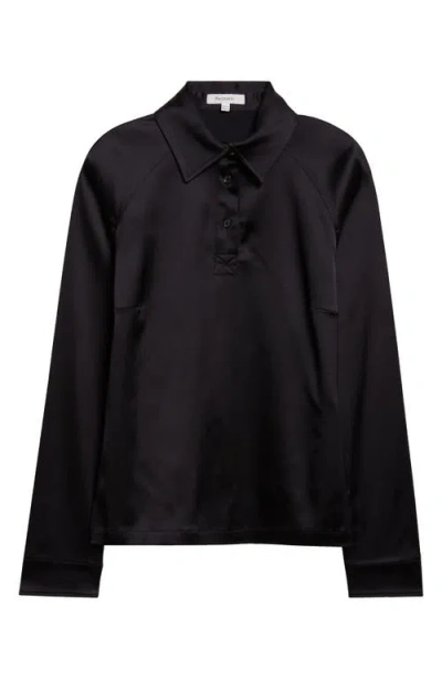 Jw Anderson Loong Sleeve Polo Top In Black