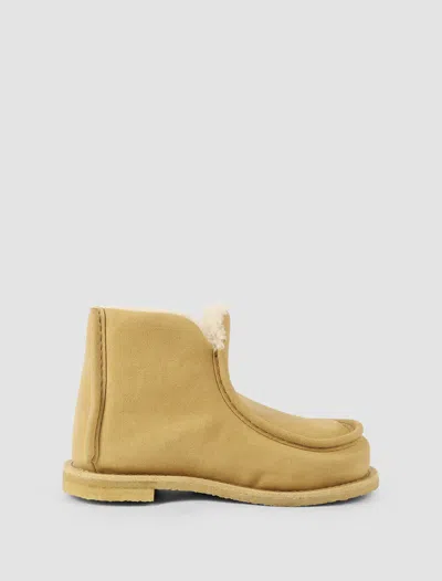 Jw Anderson Stivali Bassi In Calf Simba Mustaza + Mrn.beige