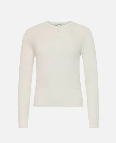 Jw Anderson J. W. Anderson Textured Waffle Knit Long Sleeve Henley Top In White