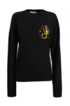 Jw Anderson Graphic Print Wool Crew Neck Sweater In 999