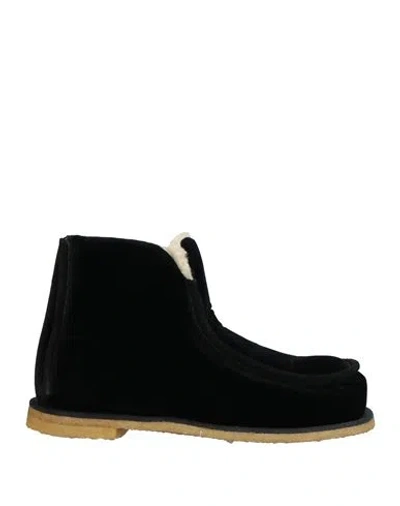 Jw Anderson Man Ankle Boots Black Size 8 Textile Fibers, Calfskin