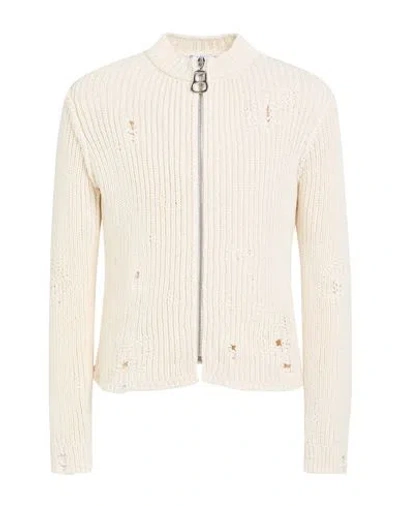 Jw Anderson Man Cardigan Ivory Size L Cotton, Acrylic In White