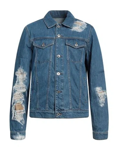 Jw Anderson Man Denim Outerwear Blue Size L Cotton