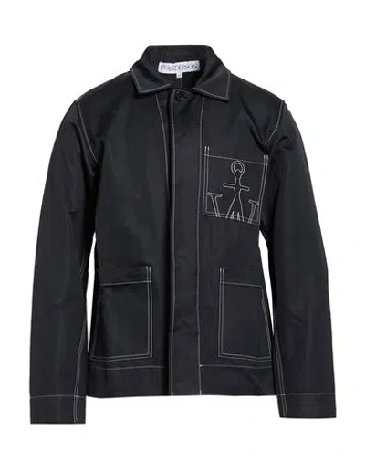 Jw Anderson Man Jacket Black Size L Polyamide In Gray