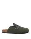 Jw Anderson Man Mules & Clogs Military Green Size 7 Textile Fibers, Soft Leather In Green
