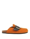 Jw Anderson Man Mules & Clogs Orange Size 8 Textile Fibers, Leather