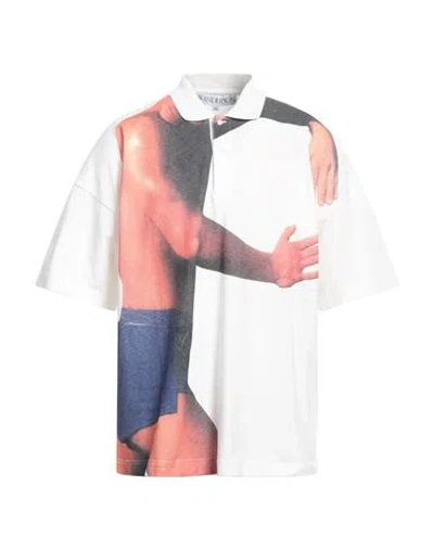 Jw Anderson Man Polo Shirt Off White Size L Cotton