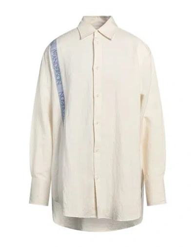 JW ANDERSON JW ANDERSON MAN SHIRT IVORY SIZE L COTTON, LINEN