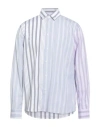 Jw Anderson Striped Pattern Button-down Collar Shirt In Gray