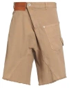 Jw Anderson Man Shorts & Bermuda Shorts Camel Size 34 Cotton In Neutral