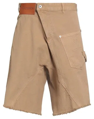 Jw Anderson Man Shorts & Bermuda Shorts Camel Size 34 Cotton In Neutral