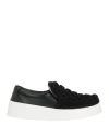 Jw Anderson Man Sneakers Black Size 9 Calfskin, Textile Fibers