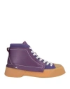 Jw Anderson Man Sneakers Purple Size 8 Soft Leather, Textile Fibers