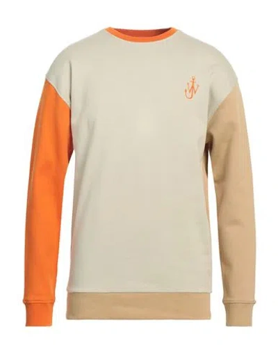 Jw Anderson Man Sweatshirt Beige Size M Cotton, Elastane