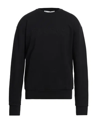 Jw Anderson Man Sweatshirt Black Size M Cotton, Elastane