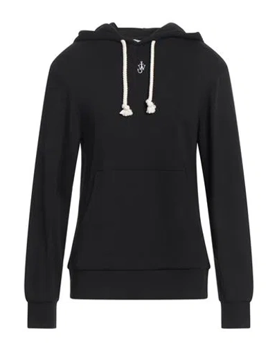 Jw Anderson Man Sweatshirt Black Size M Cotton, Silk, Elastane