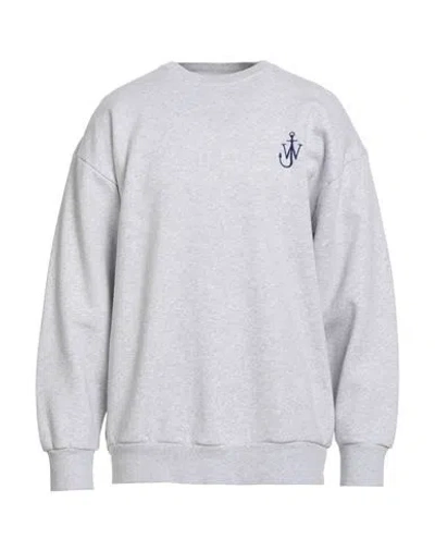 Jw Anderson Man Sweatshirt Grey Size L Organic Cotton, Elastane In Gray
