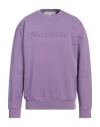 Jw Anderson Man Sweatshirt Mauve Size L Cotton In Purple