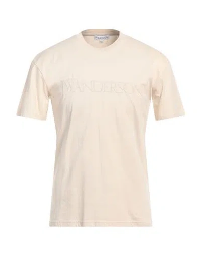 Jw Anderson Man T-shirt Beige Size Xs Cotton