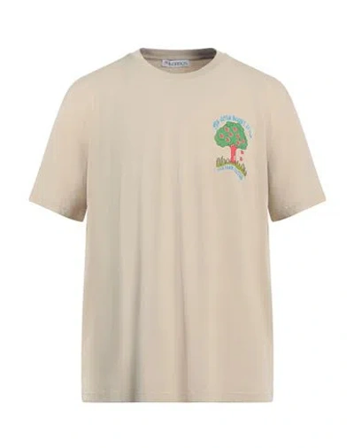 Jw Anderson Man T-shirt Ivory Size L Organic Cotton In White