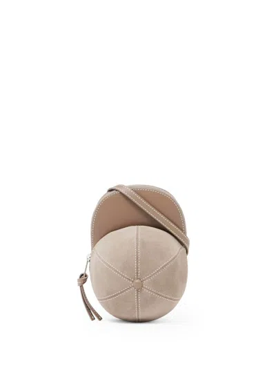 Jw Anderson Mini Cap Bag - Suede Crossbody Bag In Cobblestone