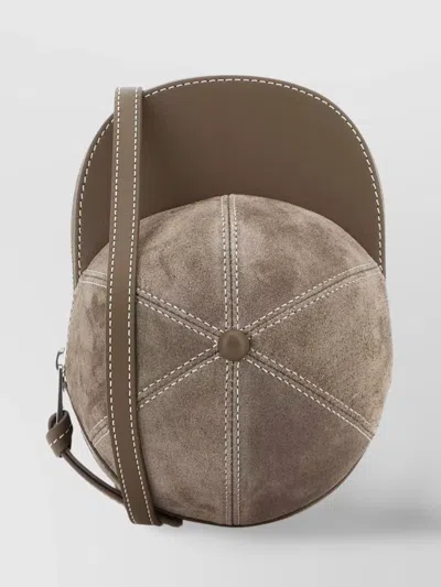 Jw Anderson Medium Cap Crossbody Bag In Grey Suede