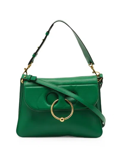 Pre-owned Jw Anderson Medium Pierce Leather Shoulder Bag In Green