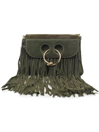 Jw Anderson Medium Pierce Suede Fringe Bag