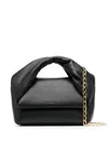 Jw Anderson Twister Midi Leather Shoulder Bag In Black