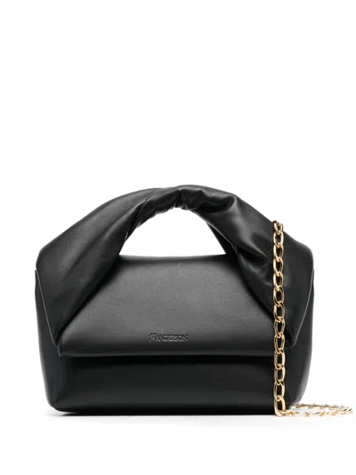 Jw Anderson Medium Twister Leather Crossbody Bag In Black