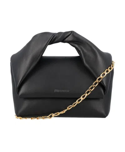 Jw Anderson Chain-link Twist Mini Bag In Black