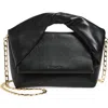 Jw Anderson Medium Twister Leather Top Handle Bag In Black