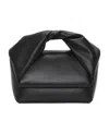 Jw Anderson Medium Twister Leather Tote Bag In Black