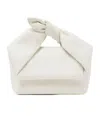 Jw Anderson Twister Midi Bow Leather Top-handle Bag In White