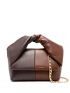 Jw Anderson Small Twister Two-tone Leather Top Handle Bag In Brown