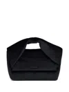 Jw Anderson Medium Twister Velvet Tote Bag In Black