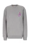 Jw Anderson Oversized Crew Neck Sweatshirt In Lightgreymelange