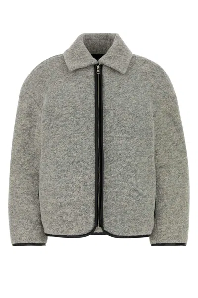 JW ANDERSON MELANGE GREY WOOL BLEND JACKET