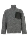 Jw Anderson Melange Grey Wool Blend Sweater In Gray