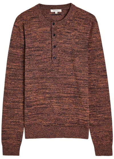 Jw Anderson Melange Henley Knit Jumper In Brown
