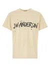 Jw Anderson Mens Ecru Circular Brand-print Cotton T-shirt In Neutral