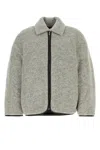 Jw Anderson Melange Light Grey Wool Blend Jacket In Gray