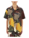 Jw Anderson J. W. Anderson Wide V-neck Short Sleeve Shirt With Abstract Print